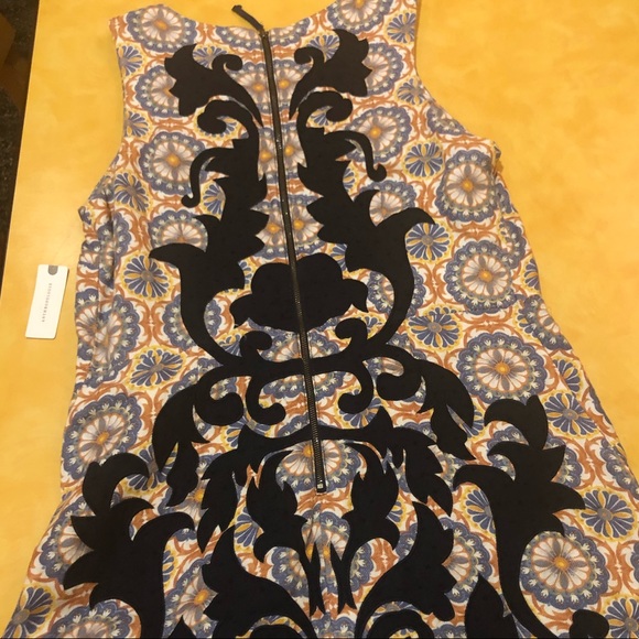 Anthropologie Vanessa Virginia  beige & Navy Country French Shift Dress 16 NWT - Picture 14 of 16